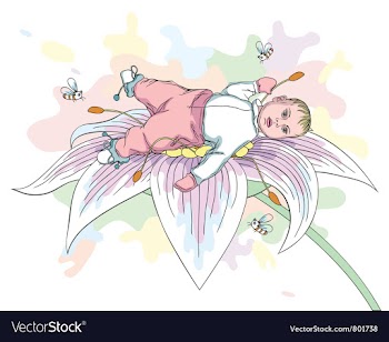  					Baby on the flower vector image														