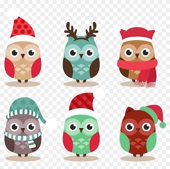Baby Owls Christmas Clip Art - Baby Owls Christmas Clip Art