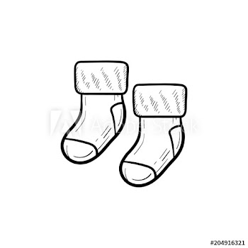 Baby pair of socks hand drawn outline doodle icon