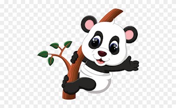 Baby Panda Climbing Bamboo Tree - Cute Baby Panda Cartoon