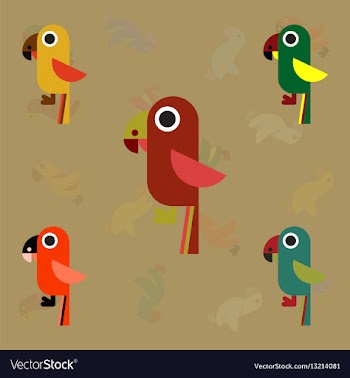 Baby parrots set vector image