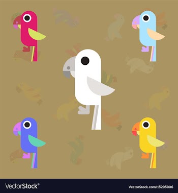 Baby parrots set vector image