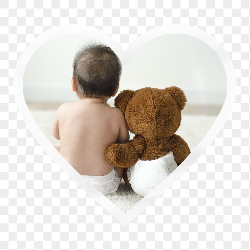 Baby png teddy bear heart | Free PNG - rawpixel