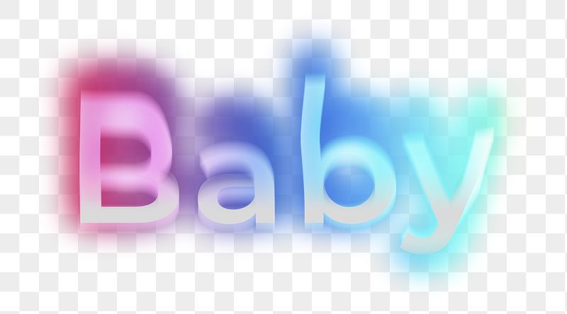 Baby png word sticker, neon | Free PNG - rawpixel