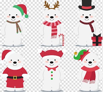 Baby Polar Bear Christmas , Cute Christmas Bear transparent background PNG clipart