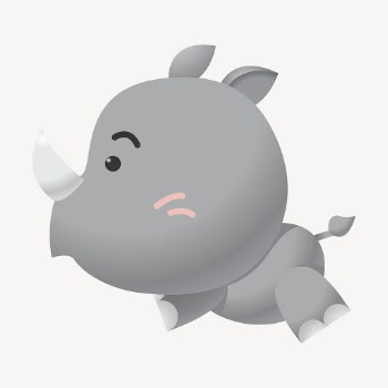 Baby rhino clipart, cartoon animal | Free PSD - rawpixel