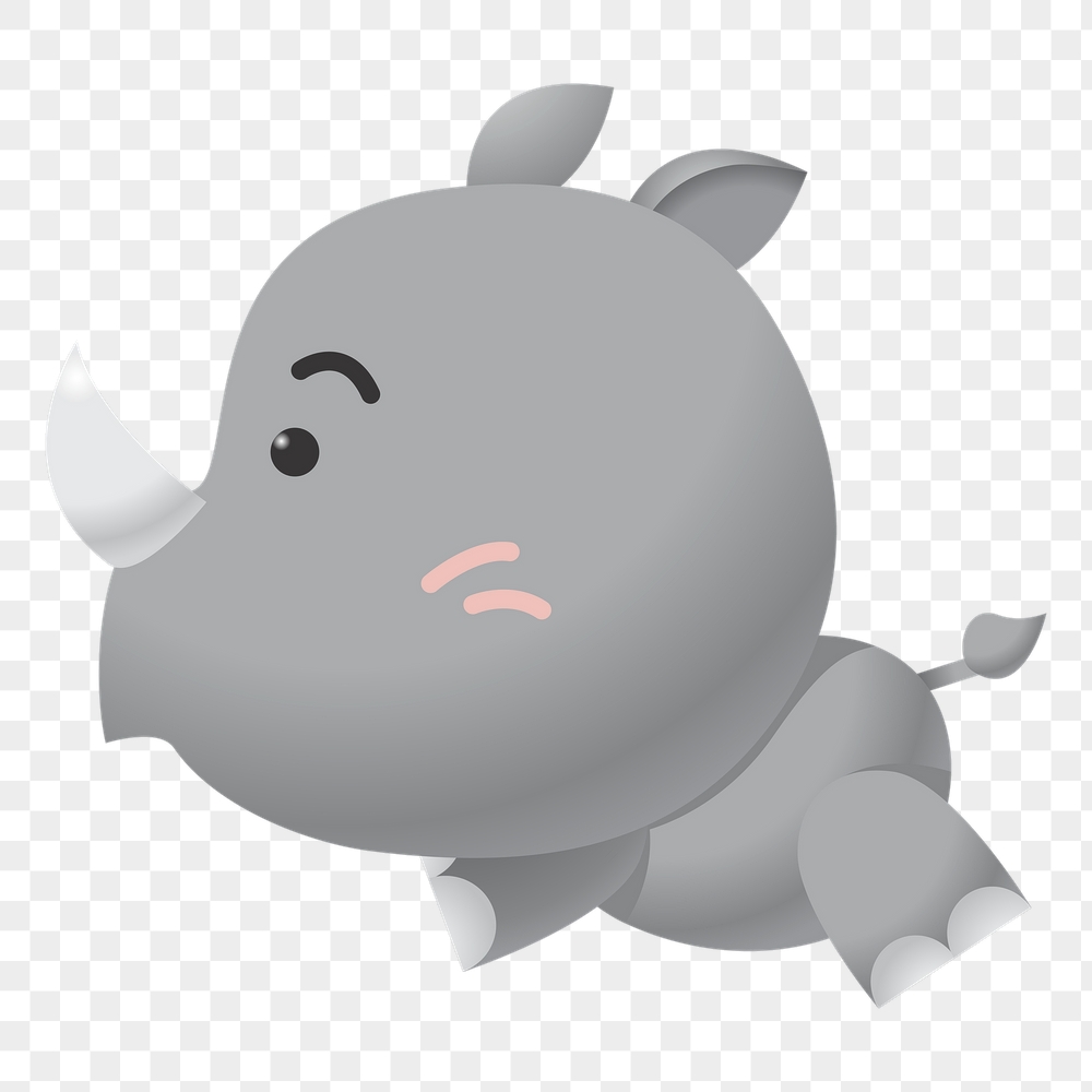 Baby rhino png sticker, cute | Free PNG - rawpixel