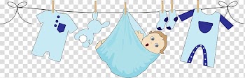 Baby's blue animated clothes, Children's clothing Infant Clothes line Baby shower, boys transparent background PNG clipart