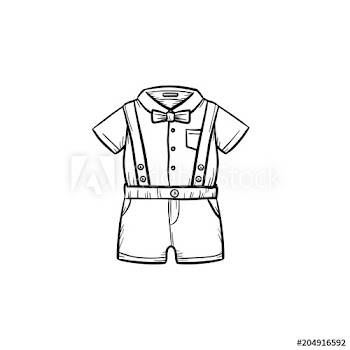 Baby shirt and shorts hand drawn outline doodle icon