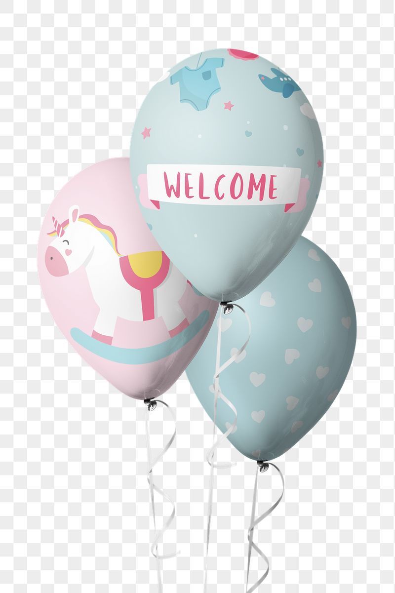 Baby shower balloons png sticker, | Free PNG - rawpixel