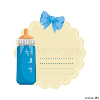 baby shower card with milk bottle
