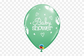 Baby Shower Footprints &amp; Hearts 11" - 10 Assorted Baby Shower Footprints Latex Balloons