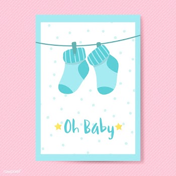 Baby shower invitation card vector | Free stock vector - 544562