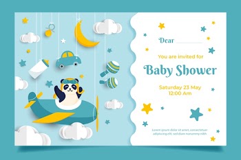 Baby shower invitation concept Free Vector