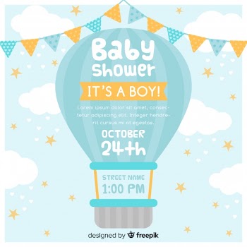Baby shower invitation Free Vector