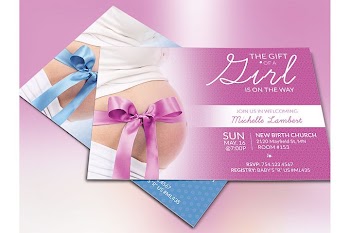 Baby Shower Invitation Photoshop Template