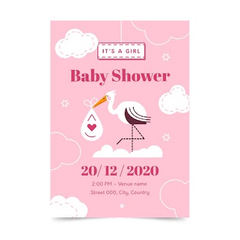 Baby shower invitation template Free Vector