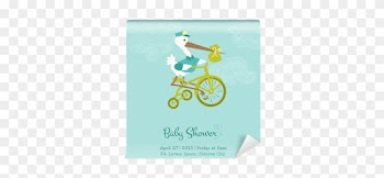 Baby Shower Or Arrival Card With Stork - Please Join Us Baby Shower