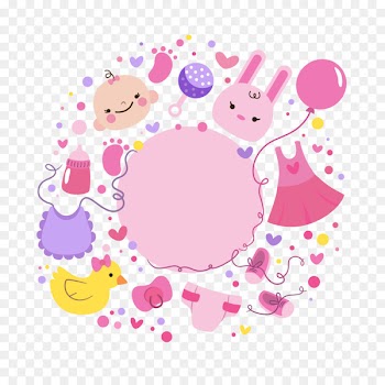 Baby shower Party Birthday Greeting card - Cute birthday party vector 