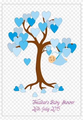 Baby Shower Tree Keepsake Poster Printed Pressies Baby - Family Tree In Handprints