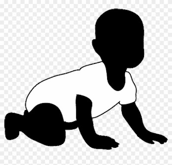 Baby Silhouette Clip Art - Crawling Baby Silhouette Png
