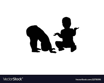  					Baby silhouettes vector image														