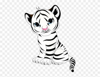 Baby Snow Leopard Drawing For Kids - Baby Tiger Coloring Pages