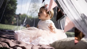 Baby Wearing Pink Floral Dress