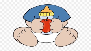 Baby With Apple Juice Clip Art - Baby Girl Clip Art