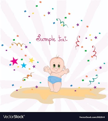 Baby with rays vector image