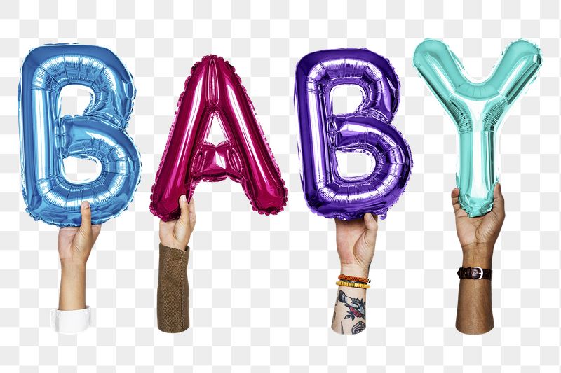 Baby word png, letter foil | Free PNG - rawpixel