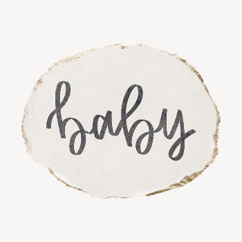 Baby word, ripped paper typography | Free PSD - rawpixel