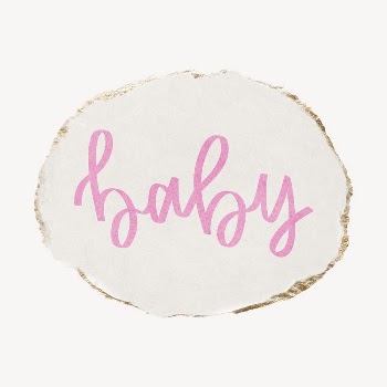 Baby word, ripped paper typography | Free PSD - rawpixel