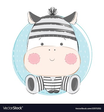 Baby zebra in jail motif vector image