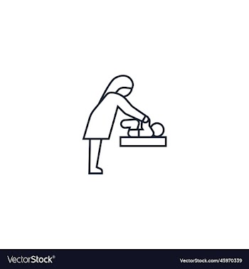 babysitting service creative icon line from