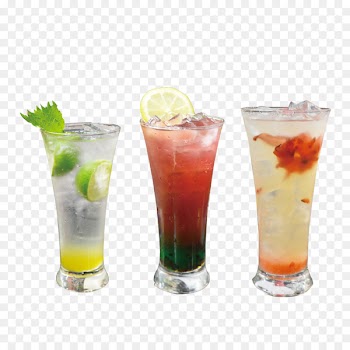 Bacardi cocktail Sea Breeze Caipirinha Coffee - Three glasses of cocktails 