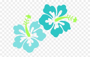 Back Flowers For Blue Hawaiian Flowers Clip Art - Luau Flowers Clip Art