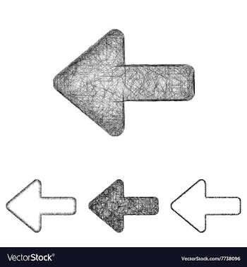 Back icon set - sketch line art vector image