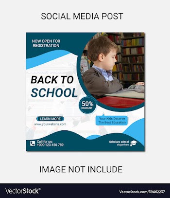 back to school admission social post or banner