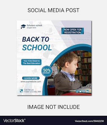 back to school admission social post or banner