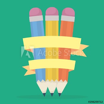 back to school card with colors in ribbon