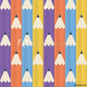 back to school card with colors pencils