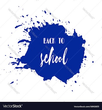  					Back to school ink watercolor navy blue splash vector image														