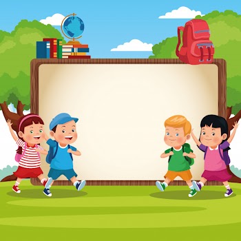 Back to school kids cartoon Free Vector