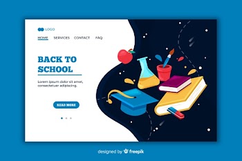 Back to school landing page Free Vector