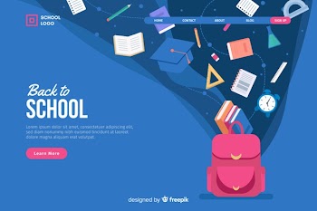 Back to school landing page Free Vector