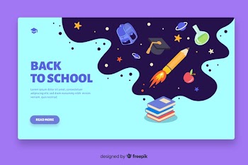 Back to school landing page Free Vector