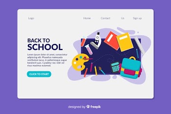 Back to school landing page Free Vector