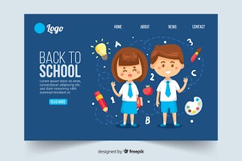 Back to school landing page Free Vector