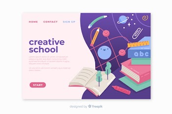 Back to school landing page Free Vector
